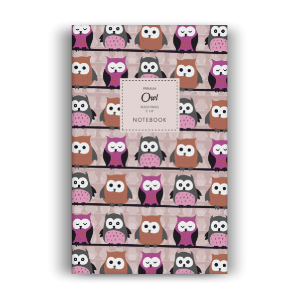 Owl Notebook: Pink Edition (5x8 inches)