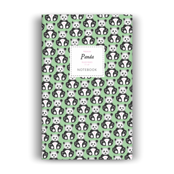 Panda Notebook: Green Edition (5x8 inches)
