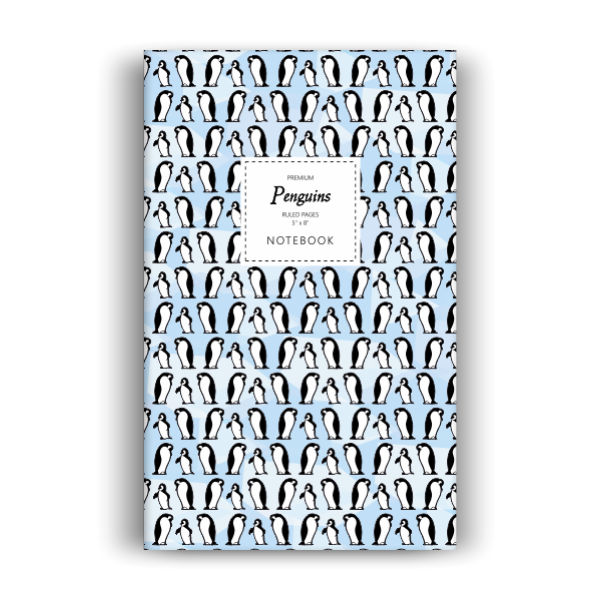 Penguins Notebook: Ice Blue Edition (5x8 inches)