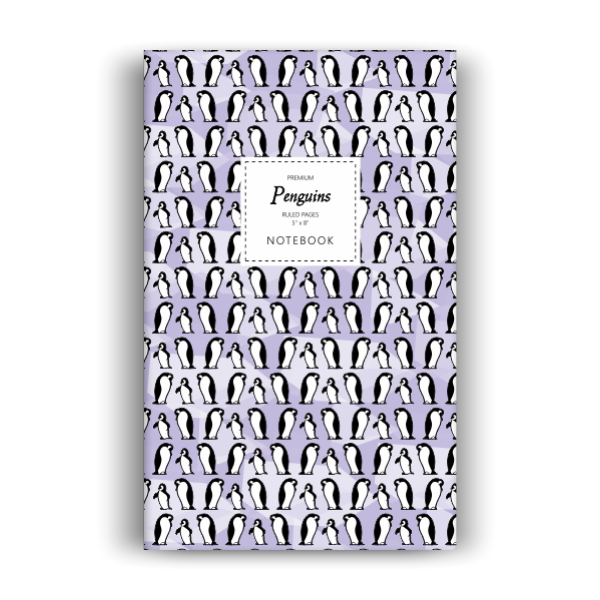 Penguins Notebook: Violet Edition (5x8 inches)