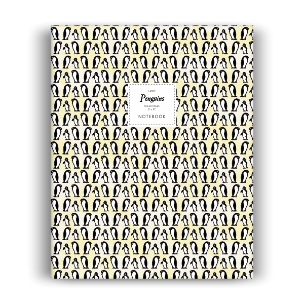 Penguins Notebook: Yellow Edition (8x10 inches)