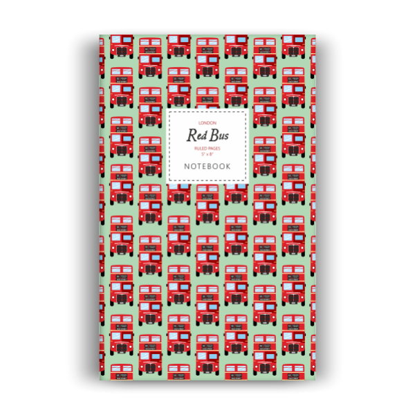 Red Bus Notebook: Green Edition (5x8 inches)