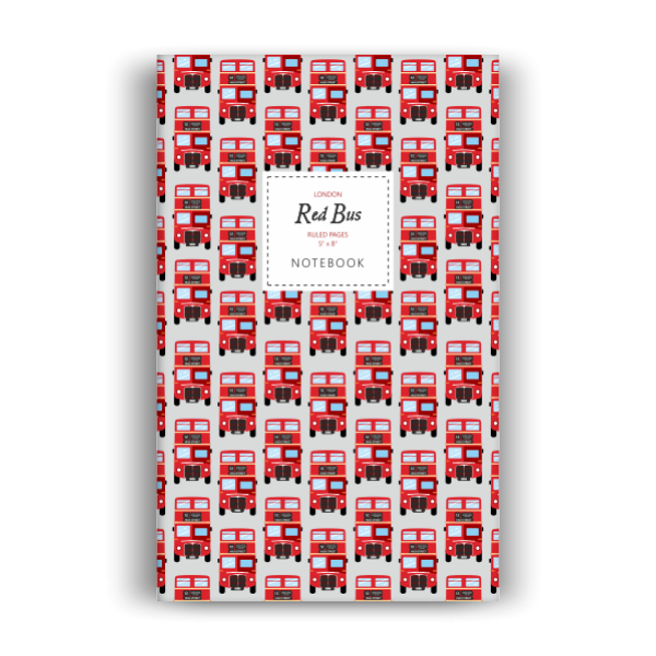 Red Bus Notebook: Light Grey Edition (5x8 inches)