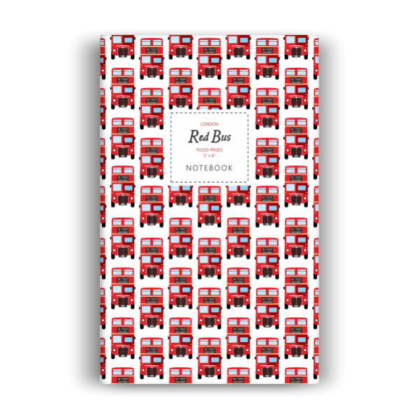 Red Bus Notebook: White Edition (5x8 inches)