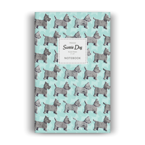 Notebook: Scottie Dog - Turquoise Edition (5x8 inches)