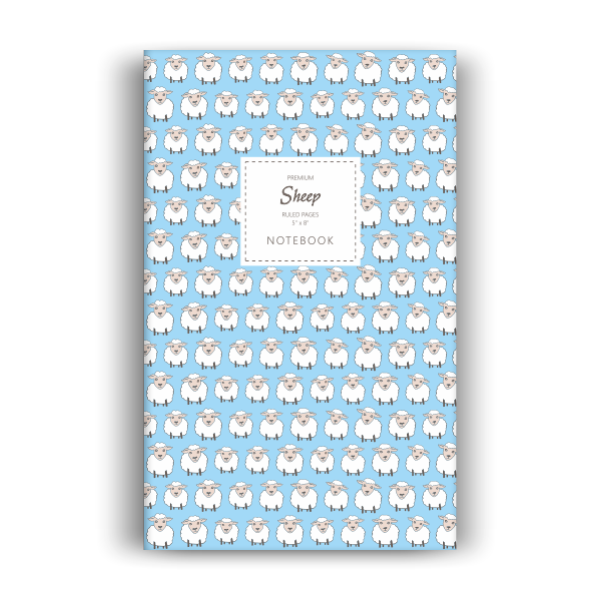 Sheep Notebook: Blue Edition (5x8 inches)
