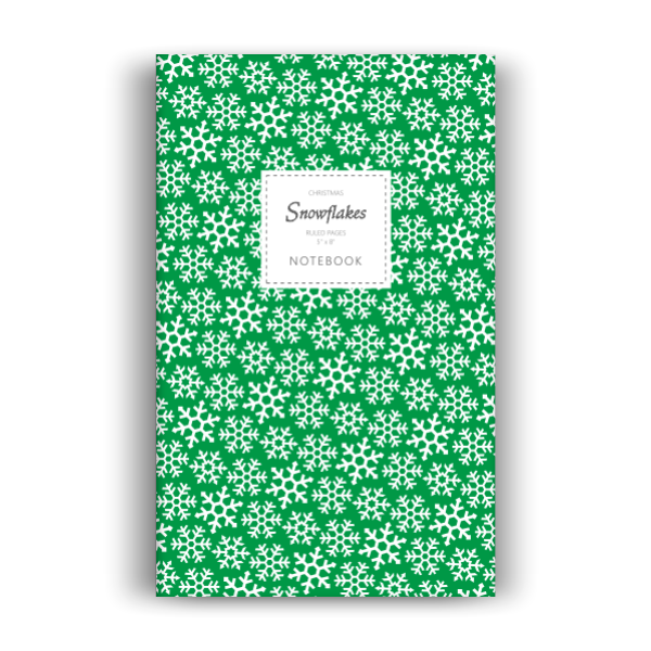 Snowflakes (Christmas) Notebook: Deep Green Edition (5x8 inches)