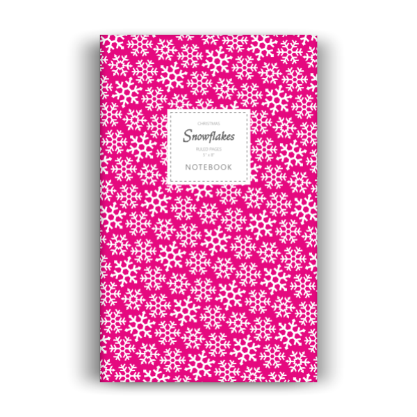 Snowflakes (Christmas) Notebook: Magenta Edition (5x8 inches)
