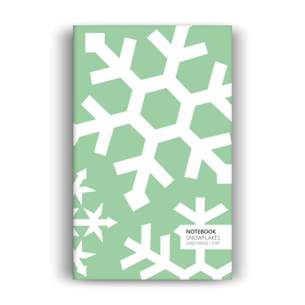 Snowflakes Notebook: Green Edition (5x8 inches)