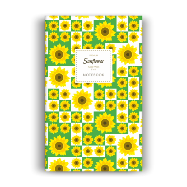 Sunflower Notebook: Green Edition (5x8 inches)