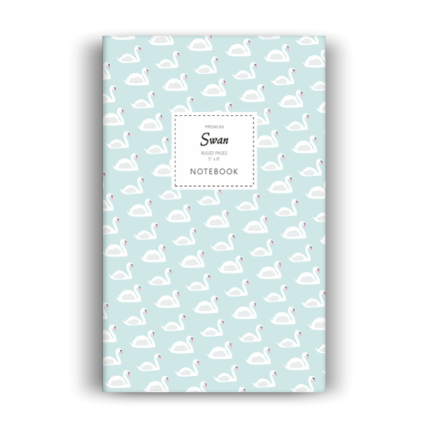 Swan Notebook: Aqua Edition (5x8 inches)