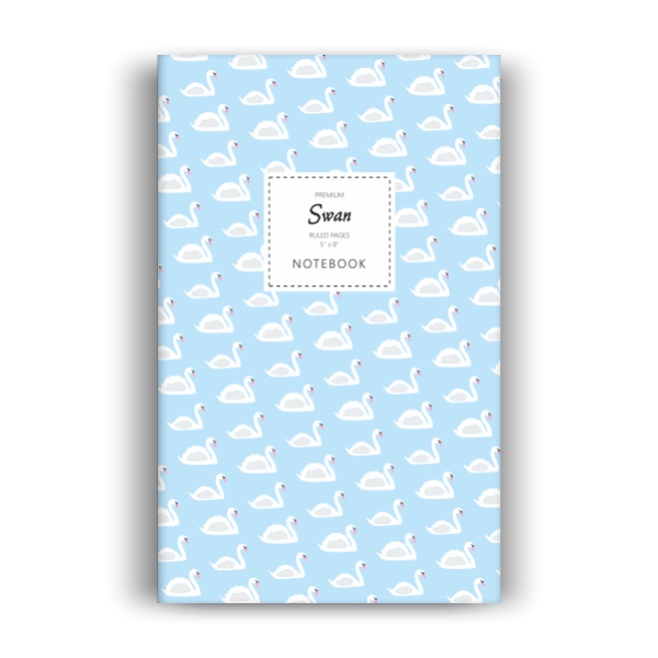 Swan Notebook: Blue Edition (5x8 inches)