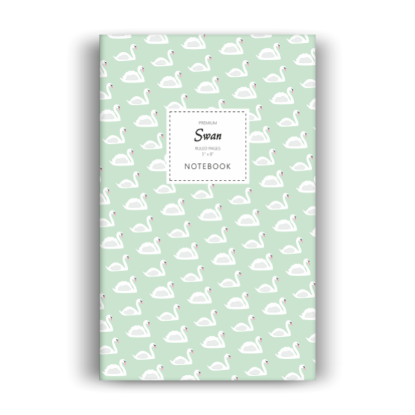 Swan Notebook: Pastel Green Edition (5x8 inches)