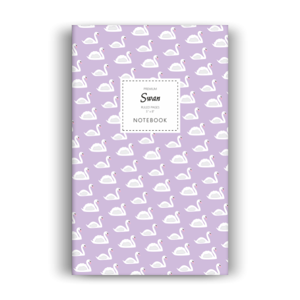 Swan Notebook: Violet Edition (5x8 inches)