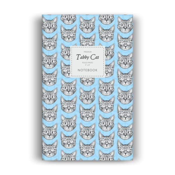 Tabby Cat Notebook: Vintage Blue Edition (5x8 inches)