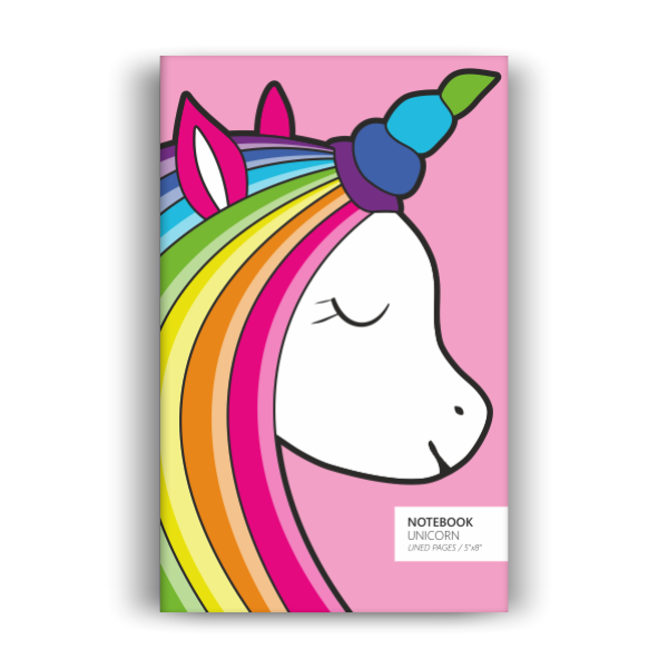 Unicorn Notebook: Red Edition (5x8 inches)