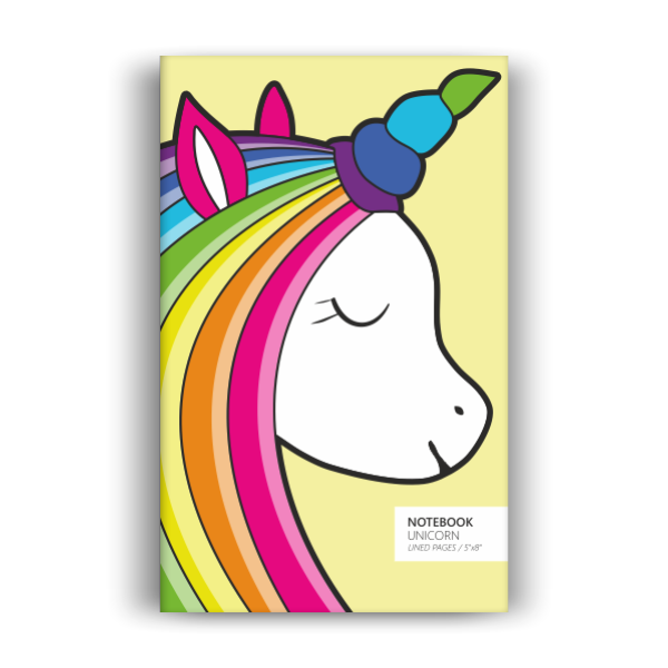 Unicorn Notebook: Yellow Edition (5x8 inches)