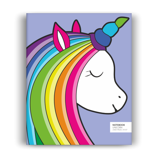 Unicorn Notebook: Indigo Edition (8x10 inches)