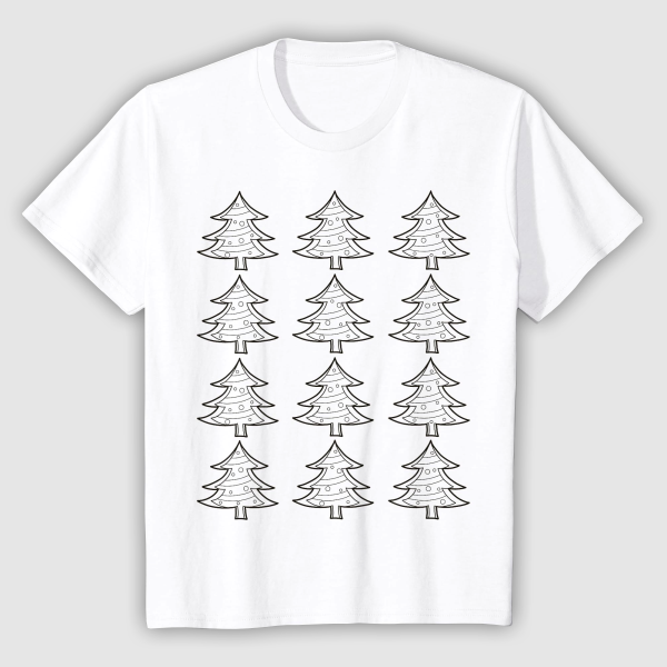 T-Shirt to colour in: Christmas Trees