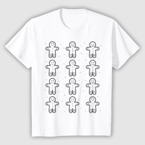 T-Shirt to colour in: Gingerbread Friends