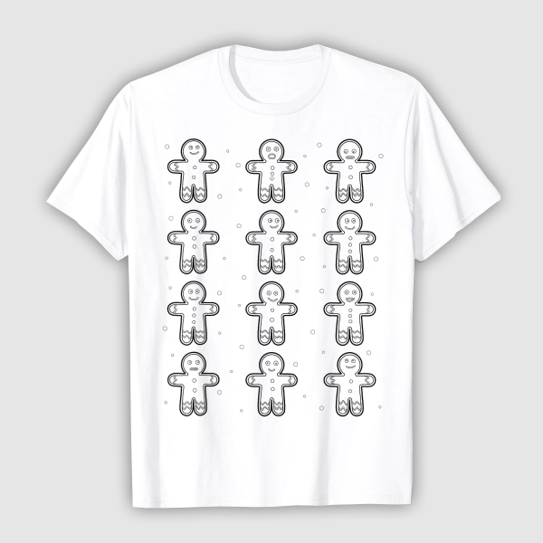 T-Shirt to colour in: Gingerbread Friends (Mens Edition)