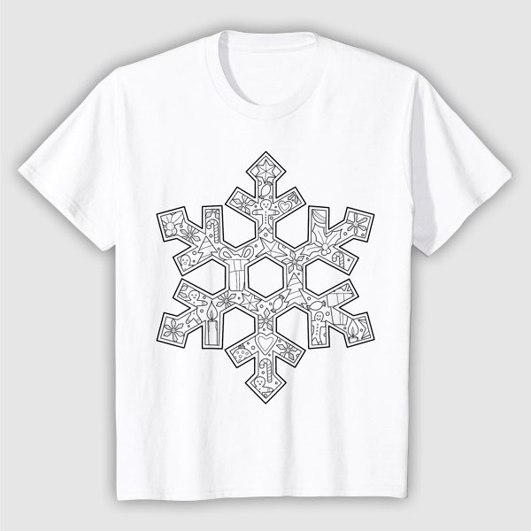 T-Shirt to color in: Christmas Snowflake