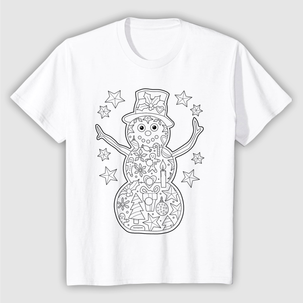 T-Shirt to color in: Snowman