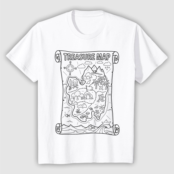 T-Shirt Colouring: Treasure Map (Men, Women & Kids)