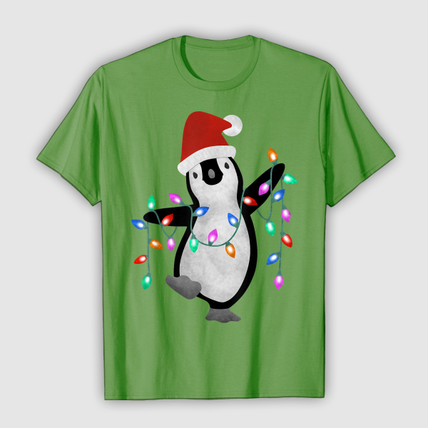 Tops & T-Shirts: Christmas Party Penguin (Mens)