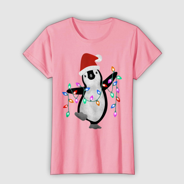 Tops & T-Shirts: Christmas Party Penguin (Womens)